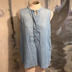J. Crew Light Blue Denim-Look Sleeveless Tank